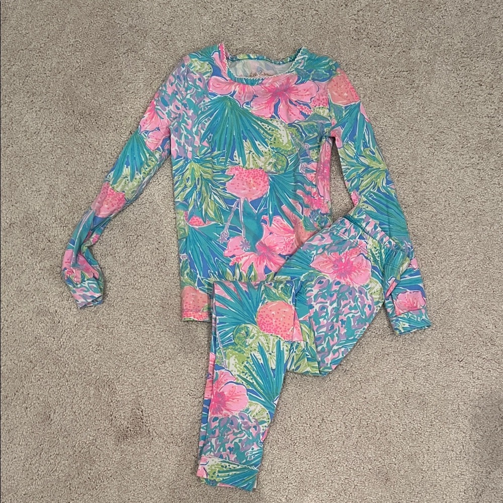 Lilly Pulitzer Pink and Blue Floral pajamas
